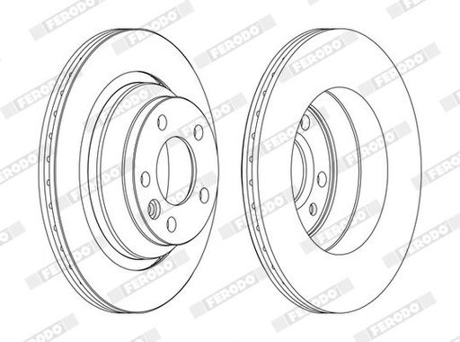[DDF1698C] REAR DISC 314MM FERODO VAG