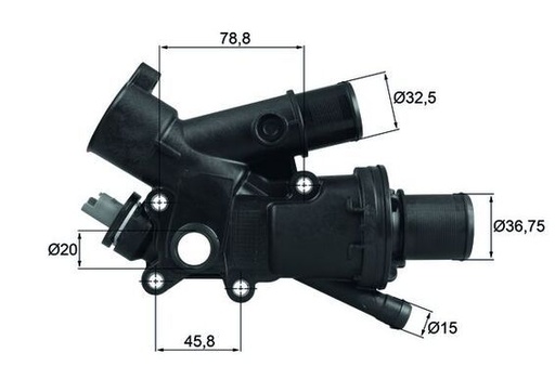[TH 43 83] THERMOSTAT WITH HOUSING MAHLE PSA