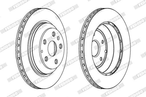 [DDF1855C-1] BRAKE DISC REAR 358MM FERODO VAG