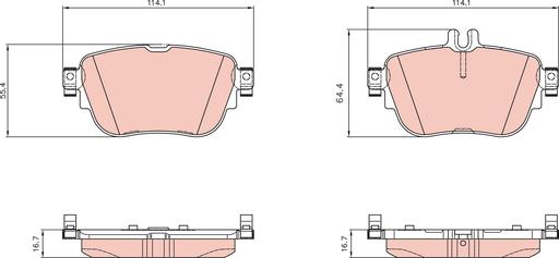 [GDB8065] BRAKE PADS REAR TRW MERC