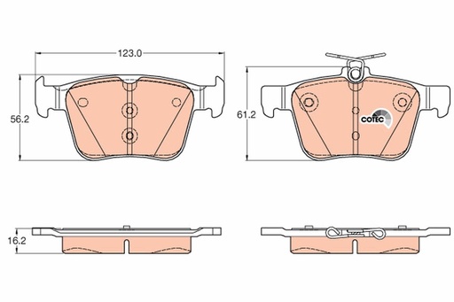 [GDB1957] REAR PADS TRW VAG