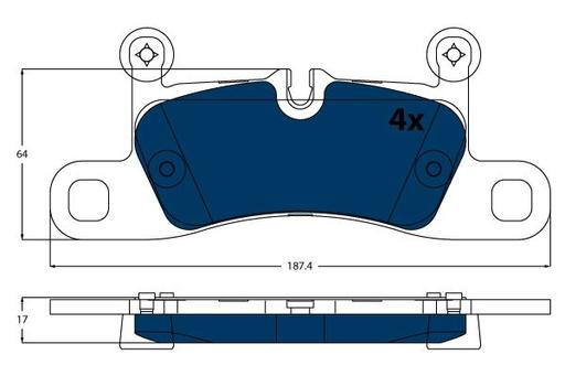 [GDB1875BTE] BRAKE PADS REAR TRW VAG (ELECTRIC BLUE)