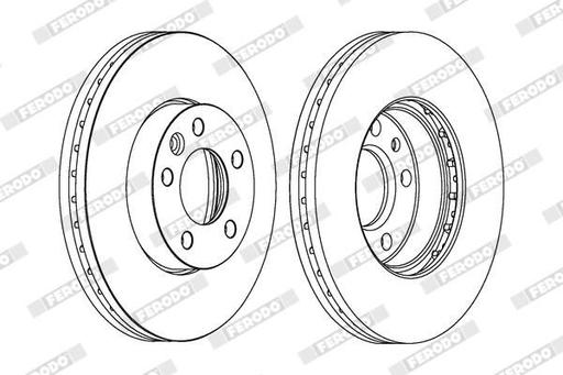 [DDF1253C-1] BRAKE DISC FRONT 308MM FERODO VAG