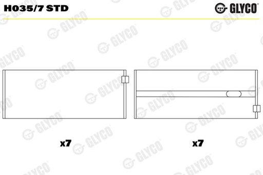 [H035/7  STD] MAIN BEARINGS SET GLYCO VAG