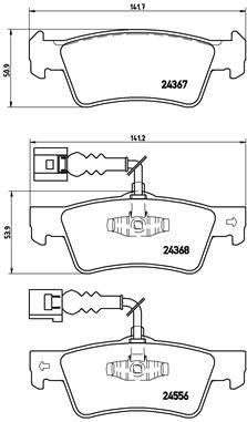 [P85068] BRAKE PADS REAR WITH SENSOR BREMBO VAG