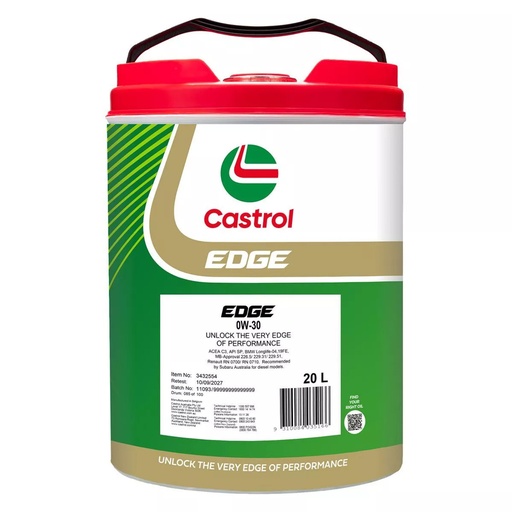 [3433646] ENGINE OIL 20L 0W30 EDGE LL C3 CASTROL