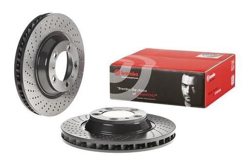[09.D932.11] BRAKE DISC FRONT LH 340MM BREMBO PORSCHE (CROSS DRILLED)