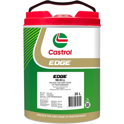 [3431129] ENGINE OIL 20L 5W30 EDGE LL CASTROL