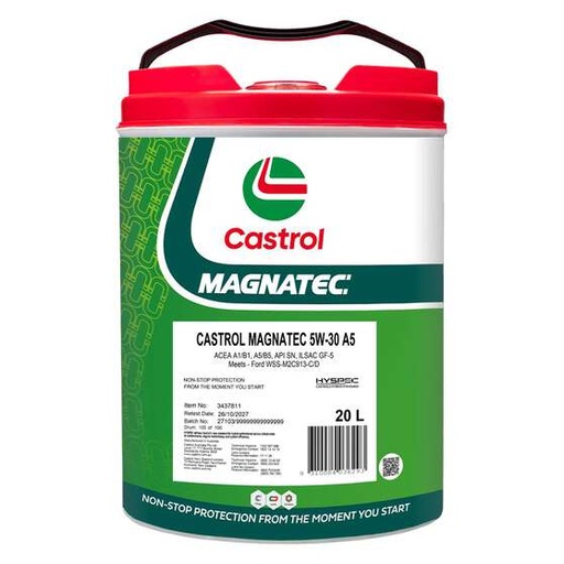 [3437811] ENGINE OIL 20L 5W30 SN MAGNATEC A5 CASTROL