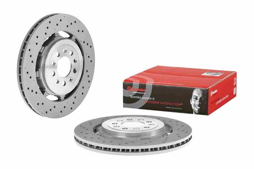 [09.C506.33] BRAKE DISC REAR 350MM BREMBO ALFA (CROSS DRILLED - DUEL CAST)