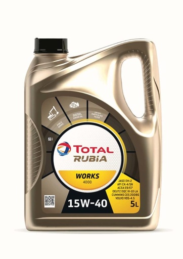 [220780] ENGINE OIL 5L 15W40  RUBIA 4000 TOTAL