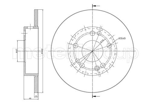 [23-0103] BRAKE DISC FRONT 262MM METELLI MERC