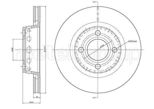[23-0330] BRAKE DISC FRONT 280MM METELLI VAG