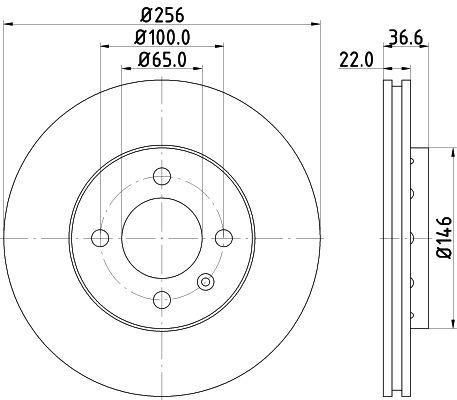 [8DD 355 118-261] BRAKE DISC FRONT 256MM PAGID VAG