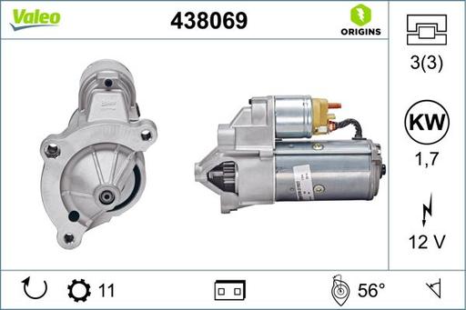 [438069] STARTER  MOTOR VALEO PSA