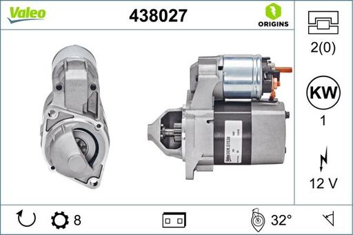 [438027] STARTER MOTOR  VALEO MERC