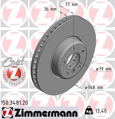 [150.3481.20] BRAKE DISC FRONT 348MM ZIMMERMANN BMW