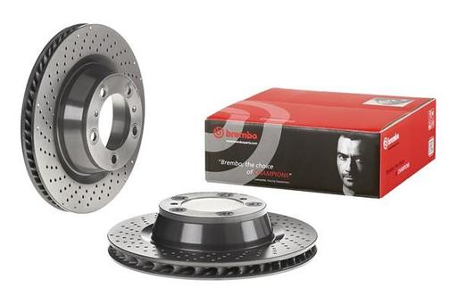 [09.D934.11] BRAKE DISC REAR LH 330MM BREMBO PORSCHE (CROSS DRILLED)
