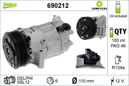 [690212] A/C COMPRESSOR VALEO ALFA