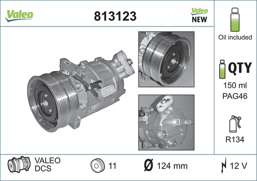 [813123] A/C COMPRESSOR VALEO ALFA 2.4JTDM