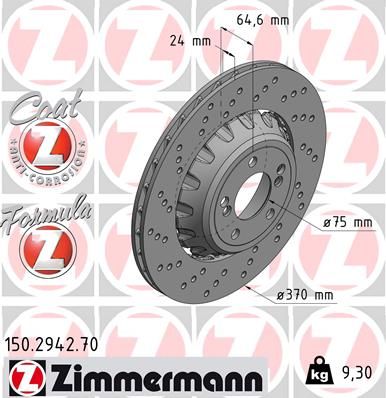 [150.2942.70] REAR DISC LH ZIMMERMANN BMW