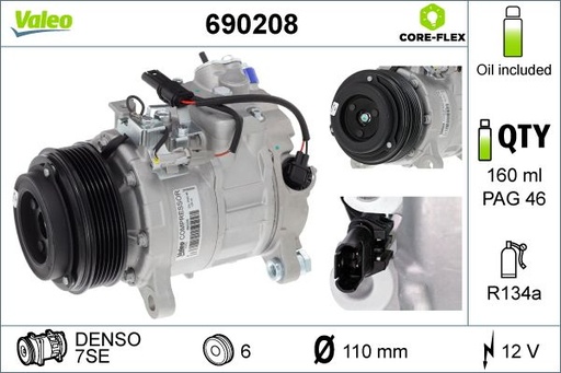 [690208] A/C COMPRESSOR VALEO BMW