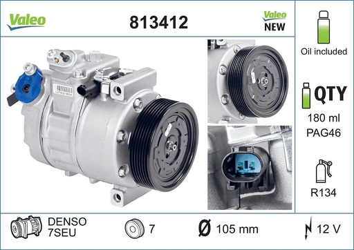 [813412] A/C COMPRESSOR VALEO BMW