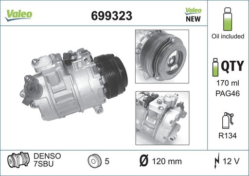 [699323] A/C COMPRESSOR VALEO BMW