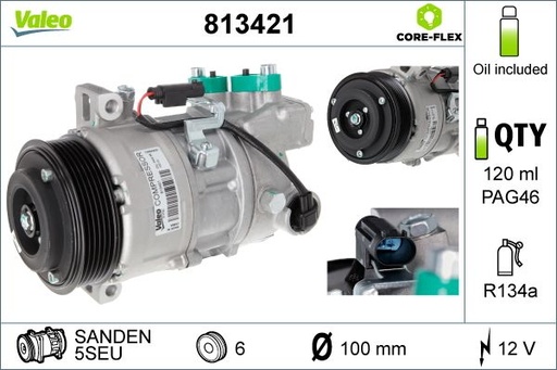 [813421] A/C COMPRESSOR VALEO BMW
