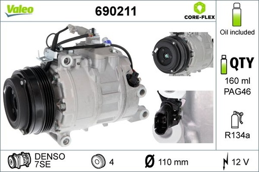 [690211] A/C COMPRESSOR VALEO BMW