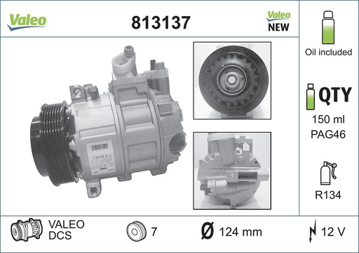 [813137] A/C COMPRESSOR VALEO MERC