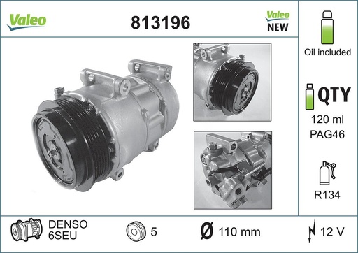 [813196] A/C COMPRESSOR VALEO MERC