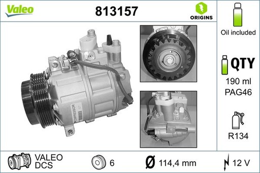 [813157] A/C COMPRESSOR VALEO MERC DCS
