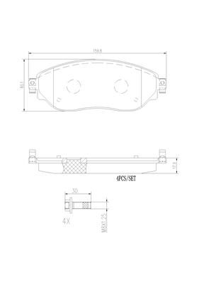 [P59082N] BRAKE PADS FRONT BREMBO CERAMIC RENAULT