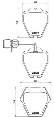 [P85054] BRAKE PADS FRONT BREMBO VAG