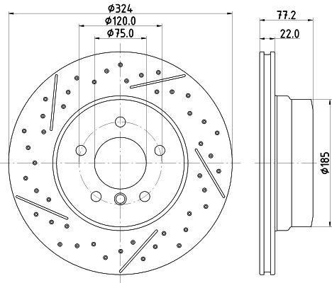 [8DD 355 130-011] BRAKE DISC REAR 324MM PAGID BMW