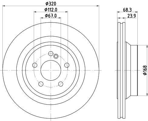 [8DD 355 122-951] BRAKE DISC REAR 320MM PAGID MERC