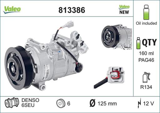 [813386] A/C COMPRESSOR VALEO RENAULT 6SEL14C