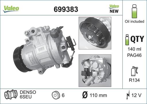 [699383] A/C COMPRESSOR VALEO VAG