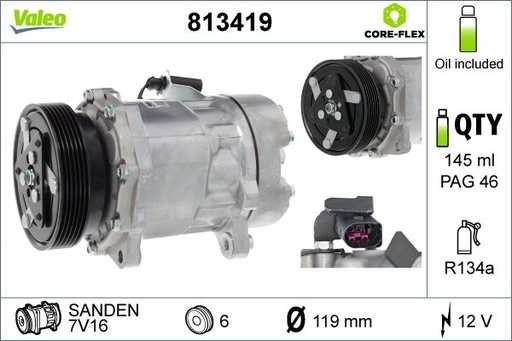 [813419] A/C COMPRESSOR VALEO VAG