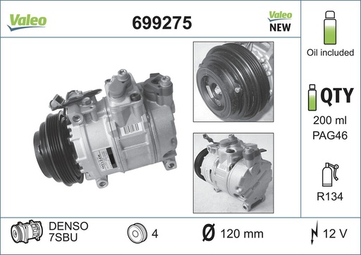 [699275] A/C COMPRESSOR VALEO VAG