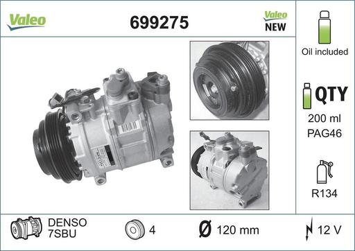 [699275] A/C COMPRESSOR VALEO VAG