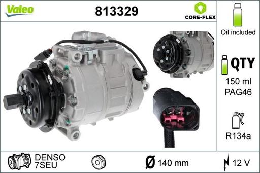 [813329] A/C COMPRESSOR VALEO VAG