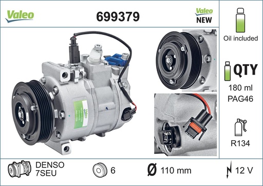 [699379] A/C COMPRESSOR VALEO VAG