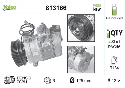 [813166] A/C COMPRESSOR VALEO VAG
