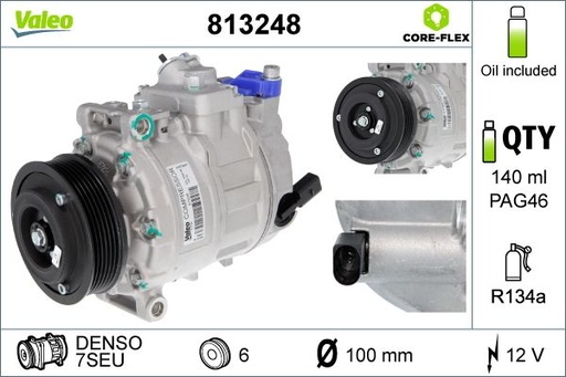 [813248] A/C COMPRESSOR VALEO VAG 7SEU17C