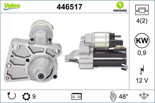 [446517] STARTER MOTOR VALEO MINI PSA