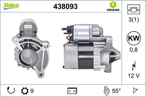 [438093] STARTER MOTOR VALEO PSA