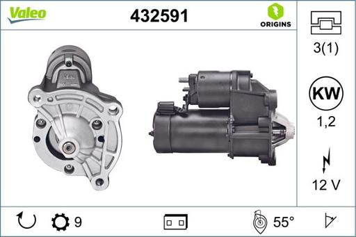 [432591] STARTER MOTOR VALEO PSA