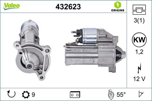 [432623] STARTER MOTOR VALEO PSA